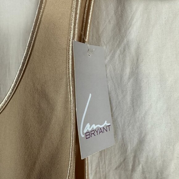 Lane Bryant Womens Beige Tank Top Size 14/16 Nylon & Spandex Blend Scoop Neck Sl - Picture 2 of 7